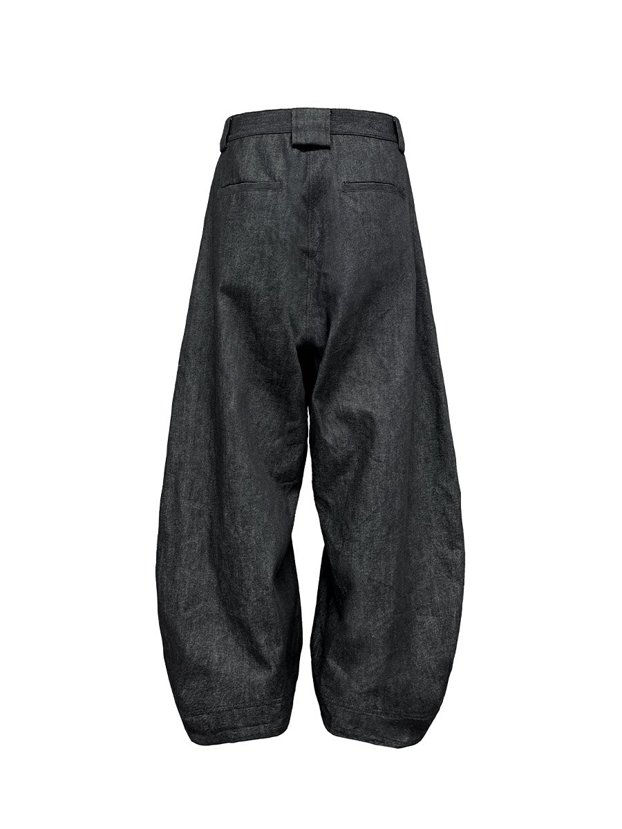 JCAESAR Pleated Double-sided Wide-leg Jeans