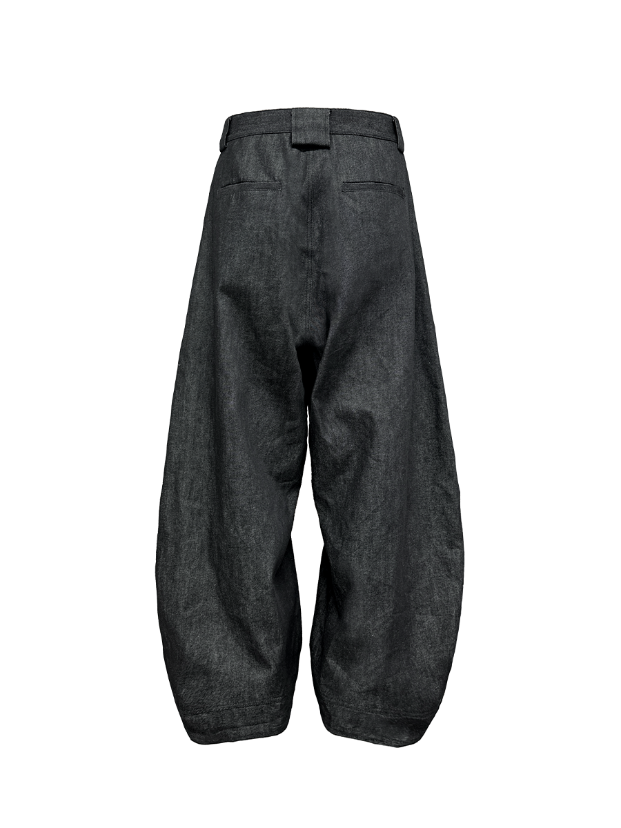 JCAESAR Double Side Seam Structure Wide Scimitar Profile Jeans