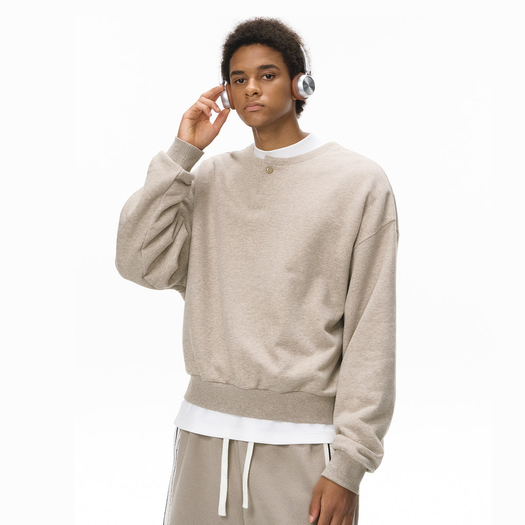 Inflation Henry Collar Loose Thermal Long Sleeves