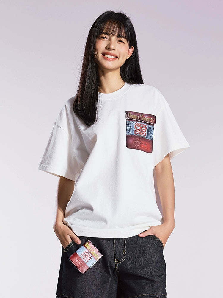 Remedy Spoof Red Double Bitter Belt Cover Loose Tee