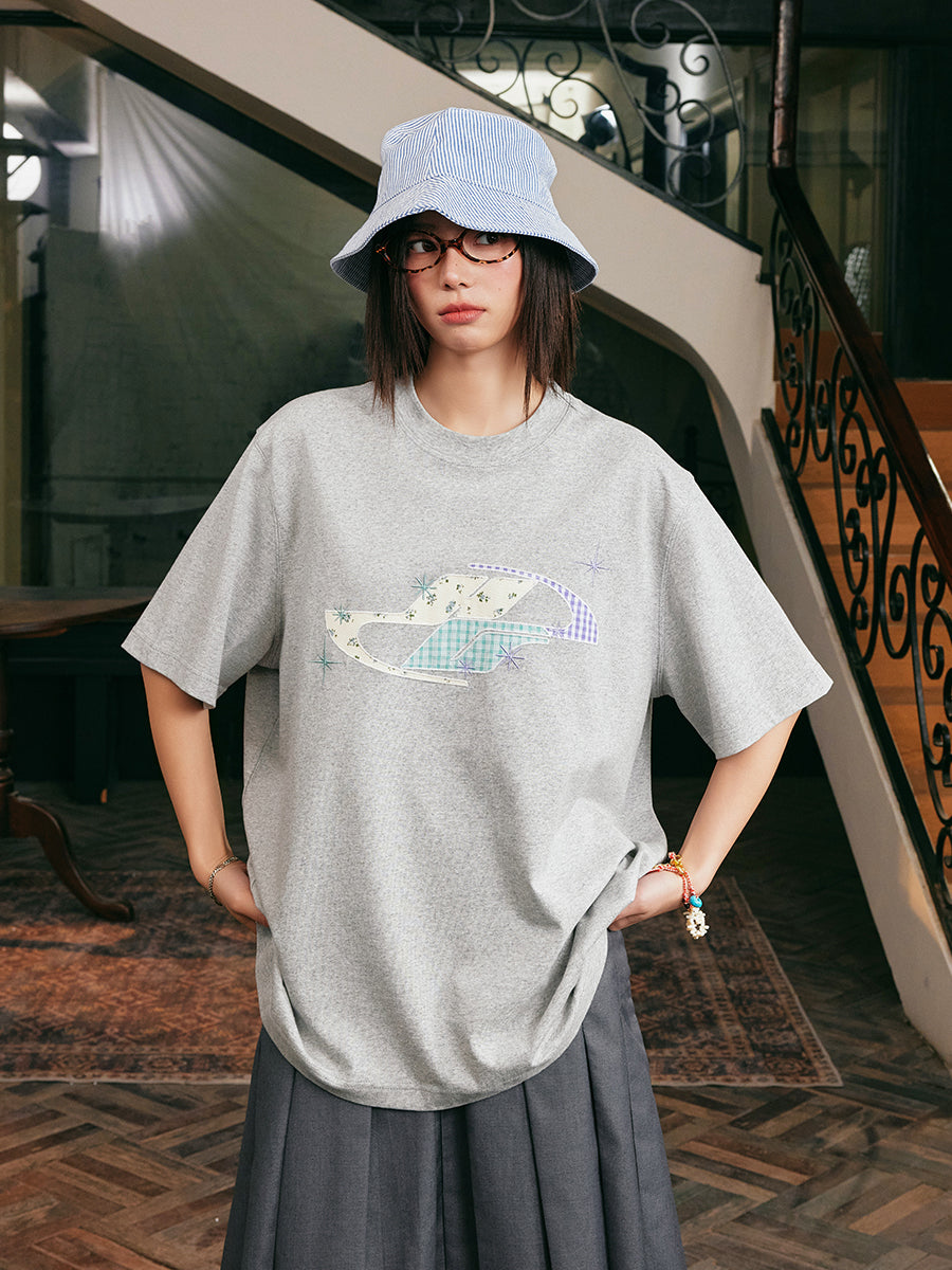 HACR Patchwork Floral Vitality Embroidery Tee