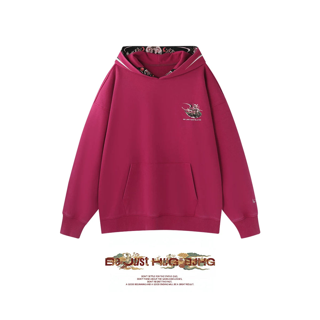 BJHG Retro Distressed Print Oversized Sweatshirt