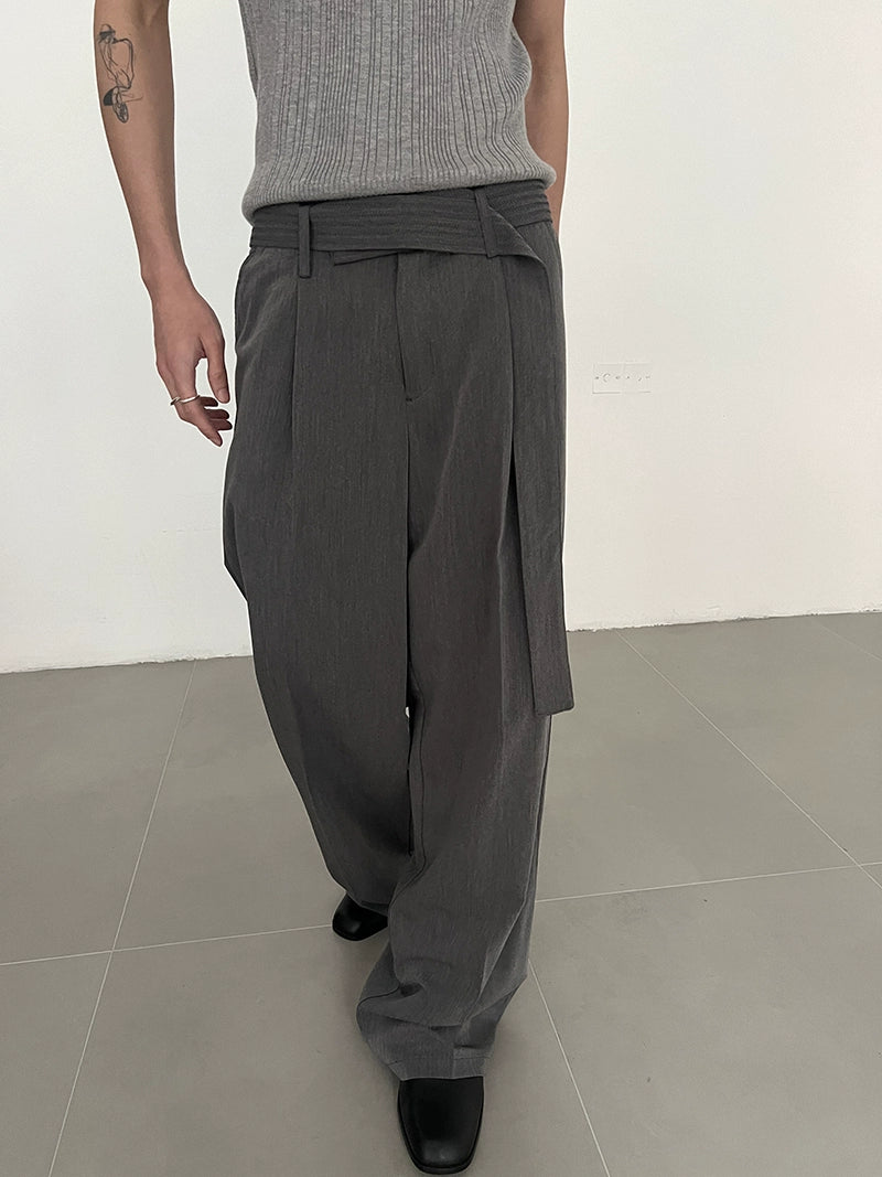 COLN Fashionable Belt Suit Pants