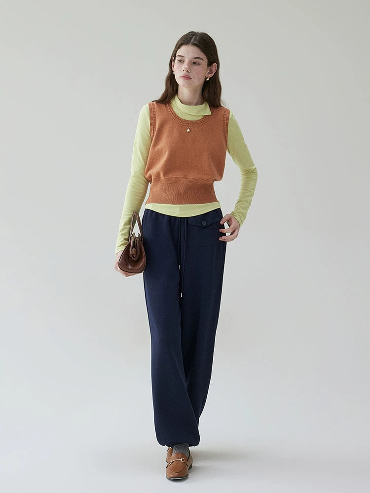 VOOE Waist Sleeveless Knitted Vest