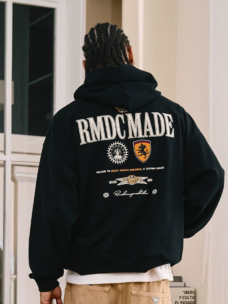 Remedy Embroidered Loose Hooded Sweater