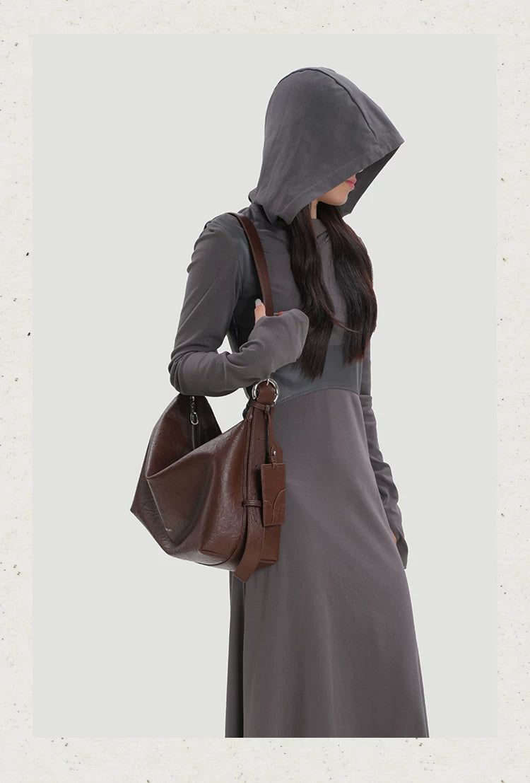 KoniKoni Leather Large Capacity Messenger Bag