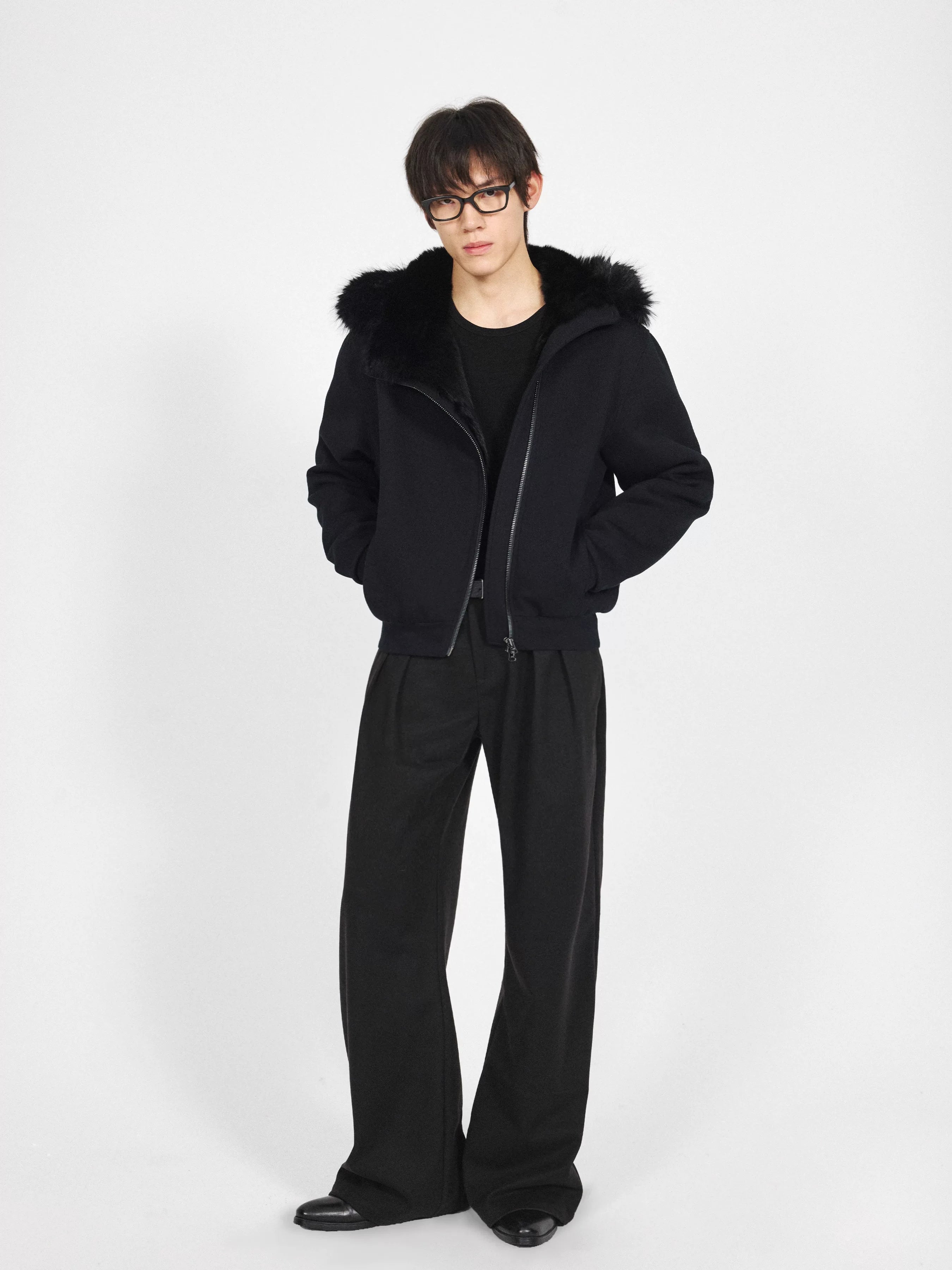 Stay The Night Pleated A-shaped Slightly Wide Trousers