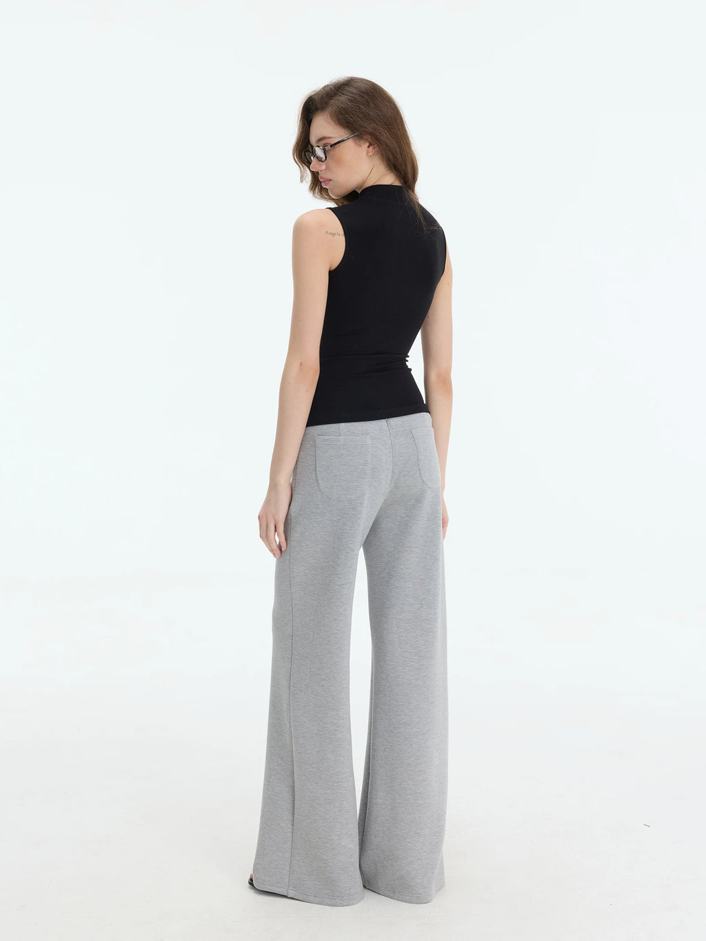 Veryrareme Low Waist Drape Wide Legs Thin Versatile Suit