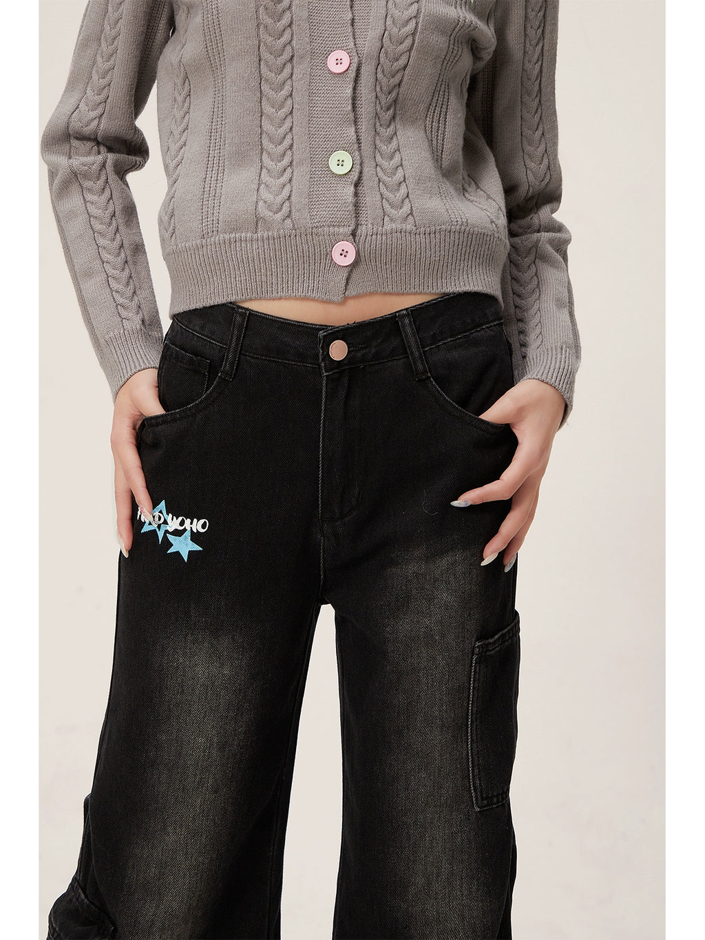 Zrsee Micro-pull Denim Overalls