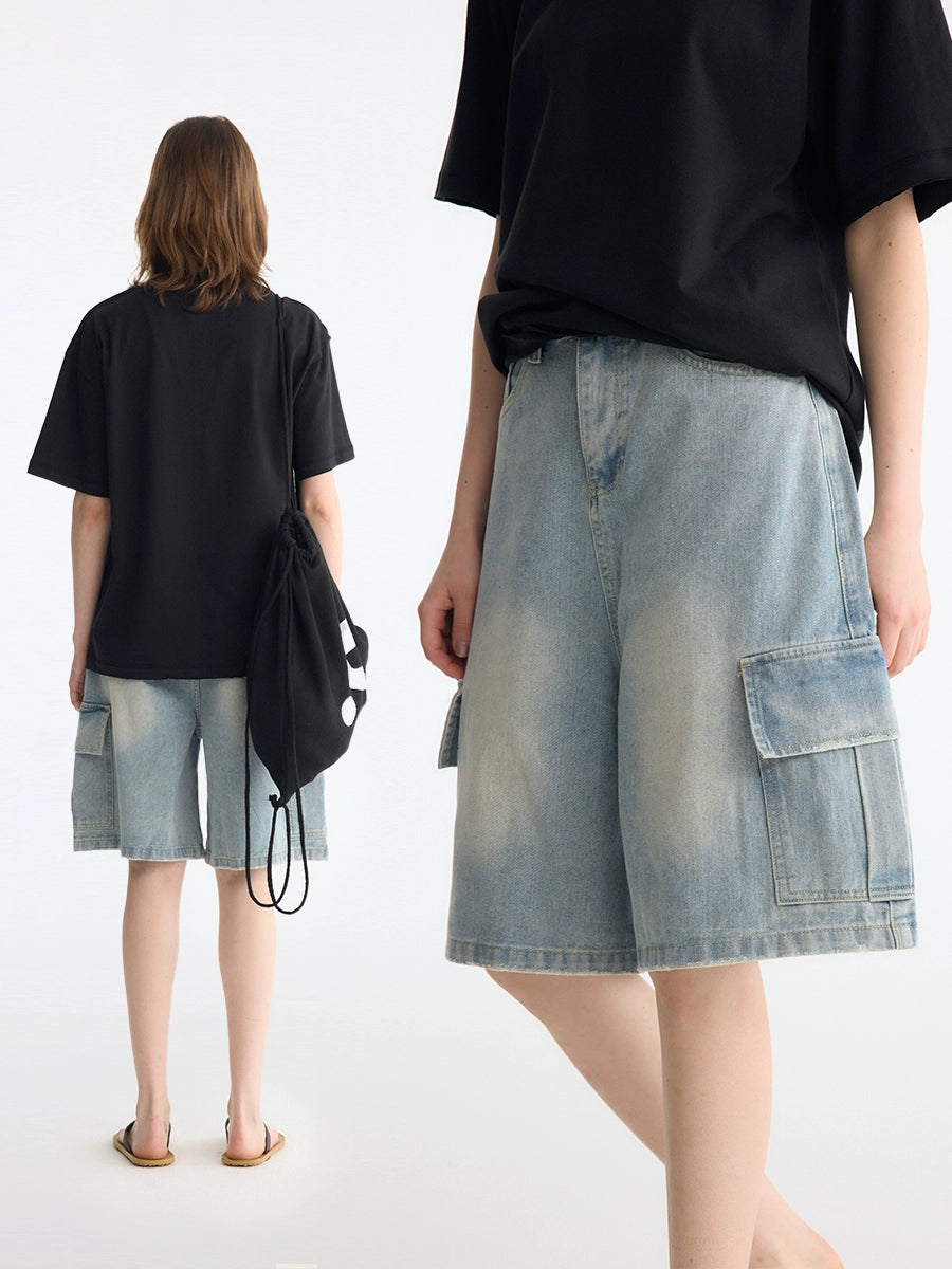 Madeinerror American Wash Loose Wide-Leg Cropped Pants