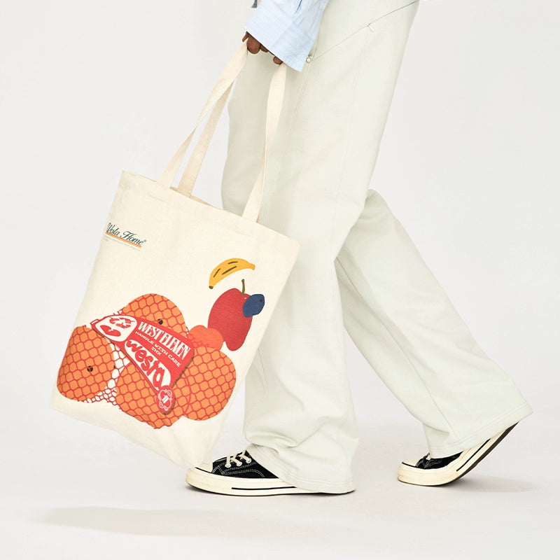 WESTELEVEN Simple and Versatile Double-sided Shoulder Bag Portable Tote Bag
