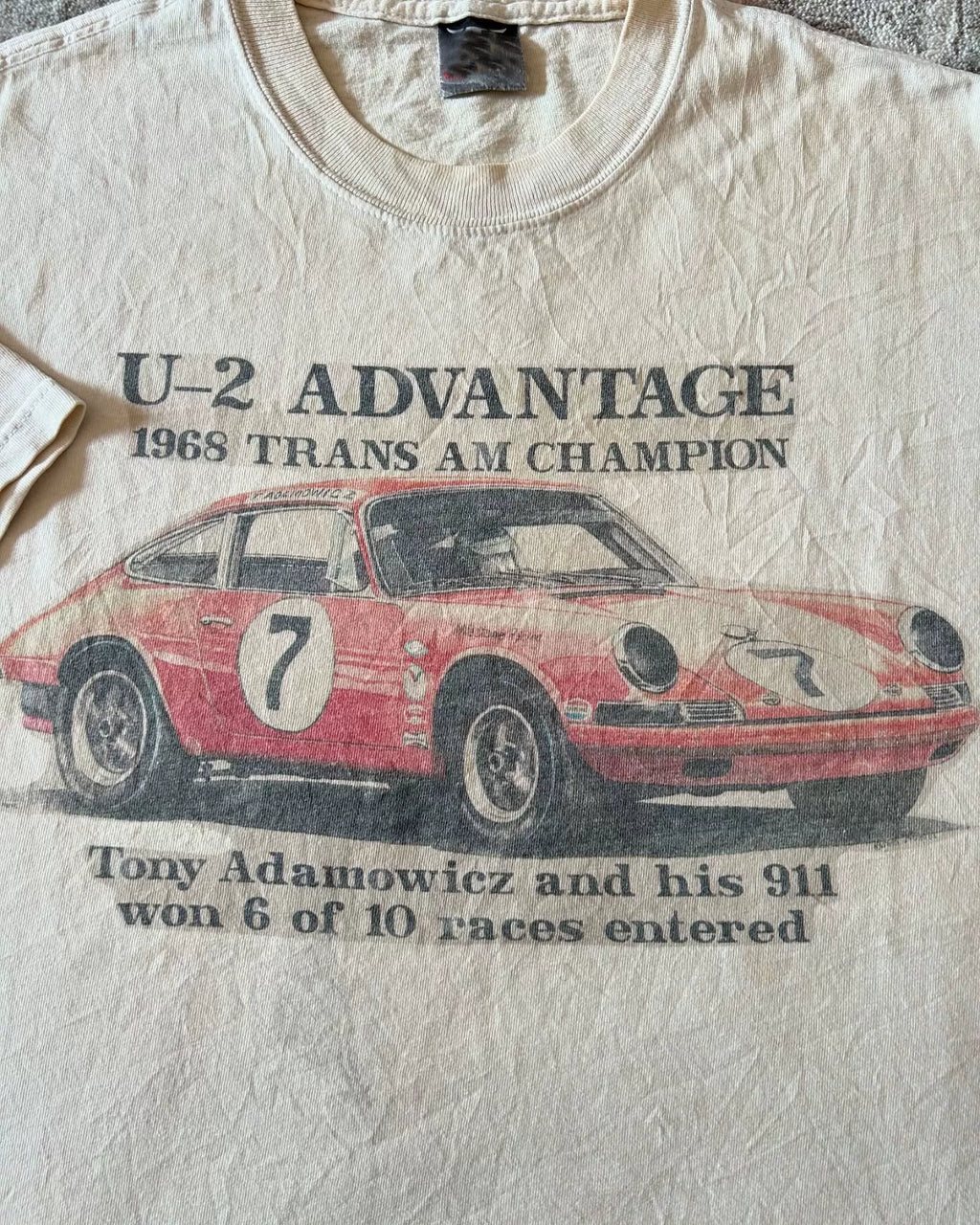 Wang Youbing Retro Racing Print Versatile Tee