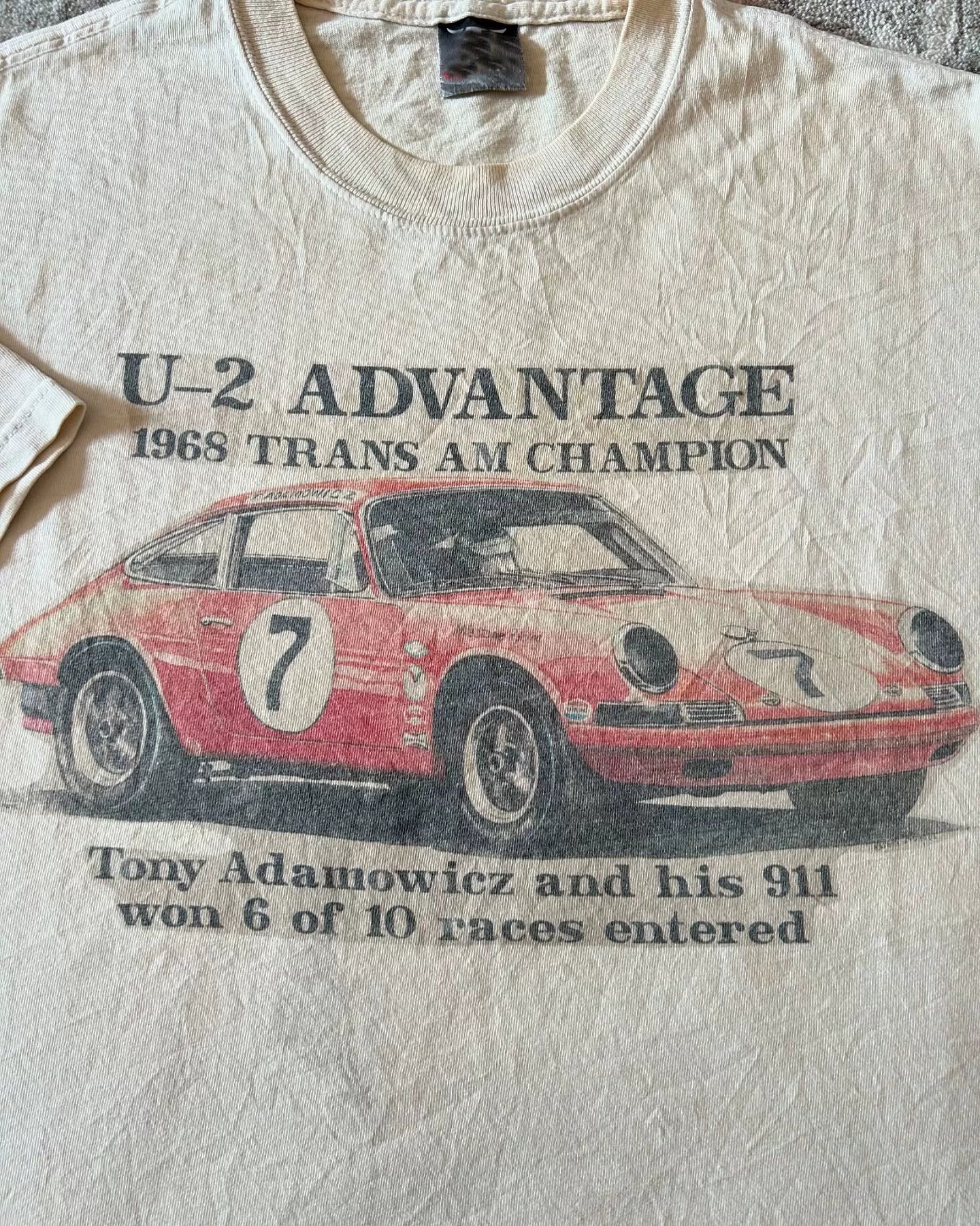 Wang Youbing Retro Racing Print Versatile Tee