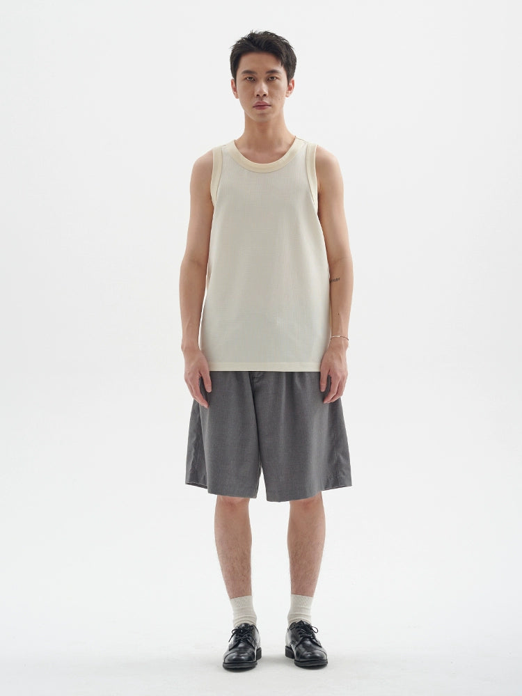 BUTTBILL Waffle Cool Tank Top Bottoming Shirt