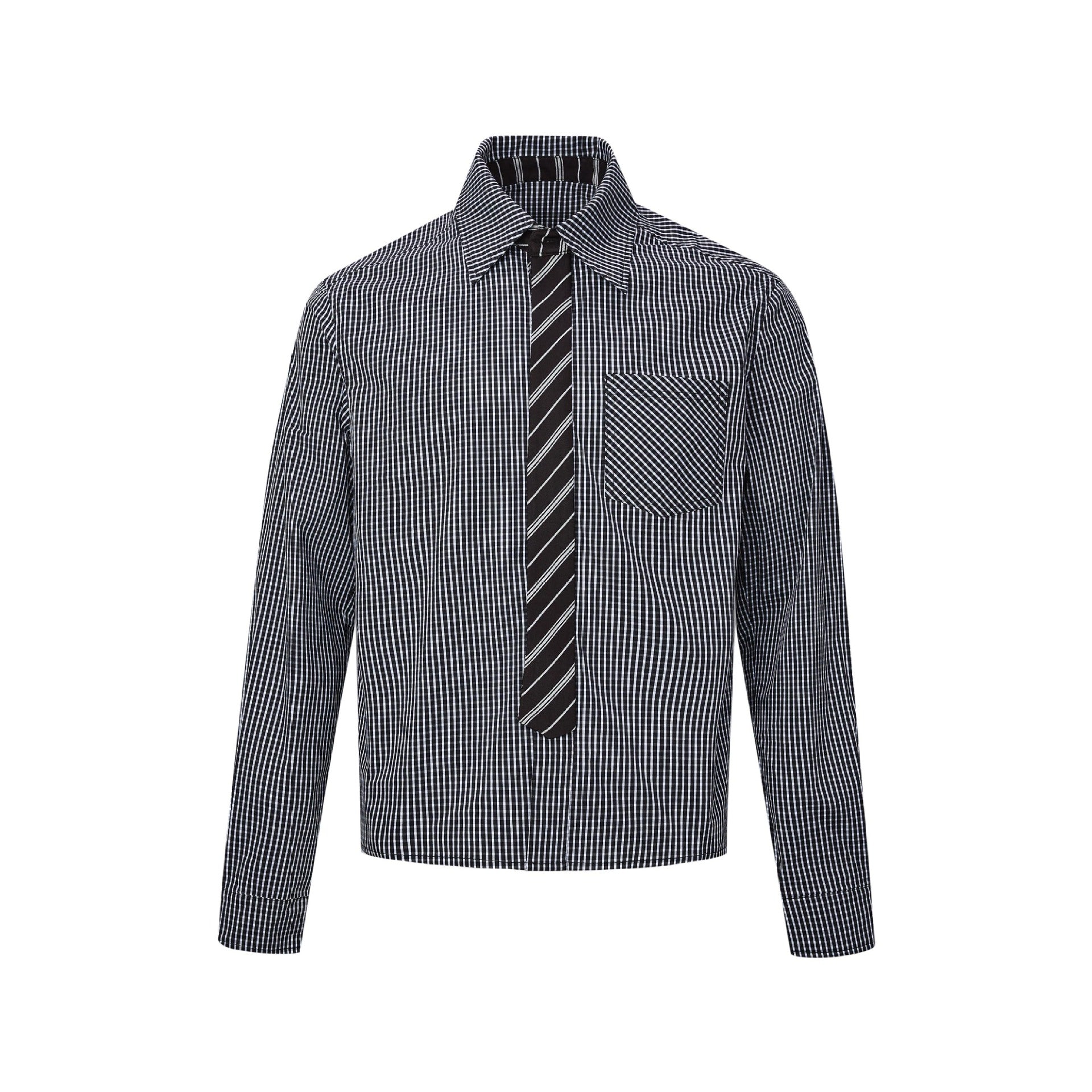 MADEEXTREME Spring Gold with Tie Splicing Old Money Shirt