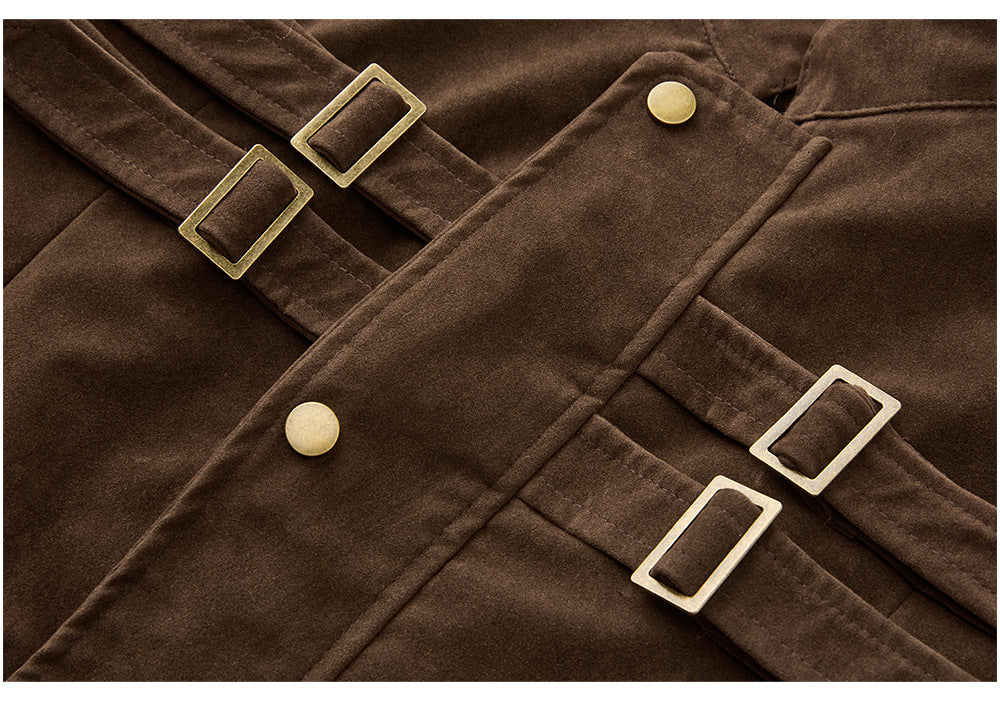 EME Retro Cowhide Fleece Thickened Thermal Jacket