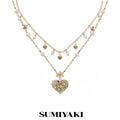 SUMIYAKI Double-sided Relief Love Double-layer Necklace