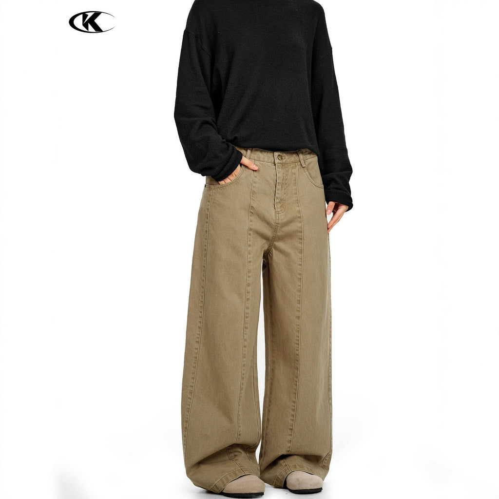 11KN Straight Loose Wide-leg Slacks
