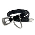 Borrowed Project Vintage Cowhide Woven Belt