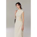 TYANG High-end Temperament Stitching Hand-crocheted Flower Dress