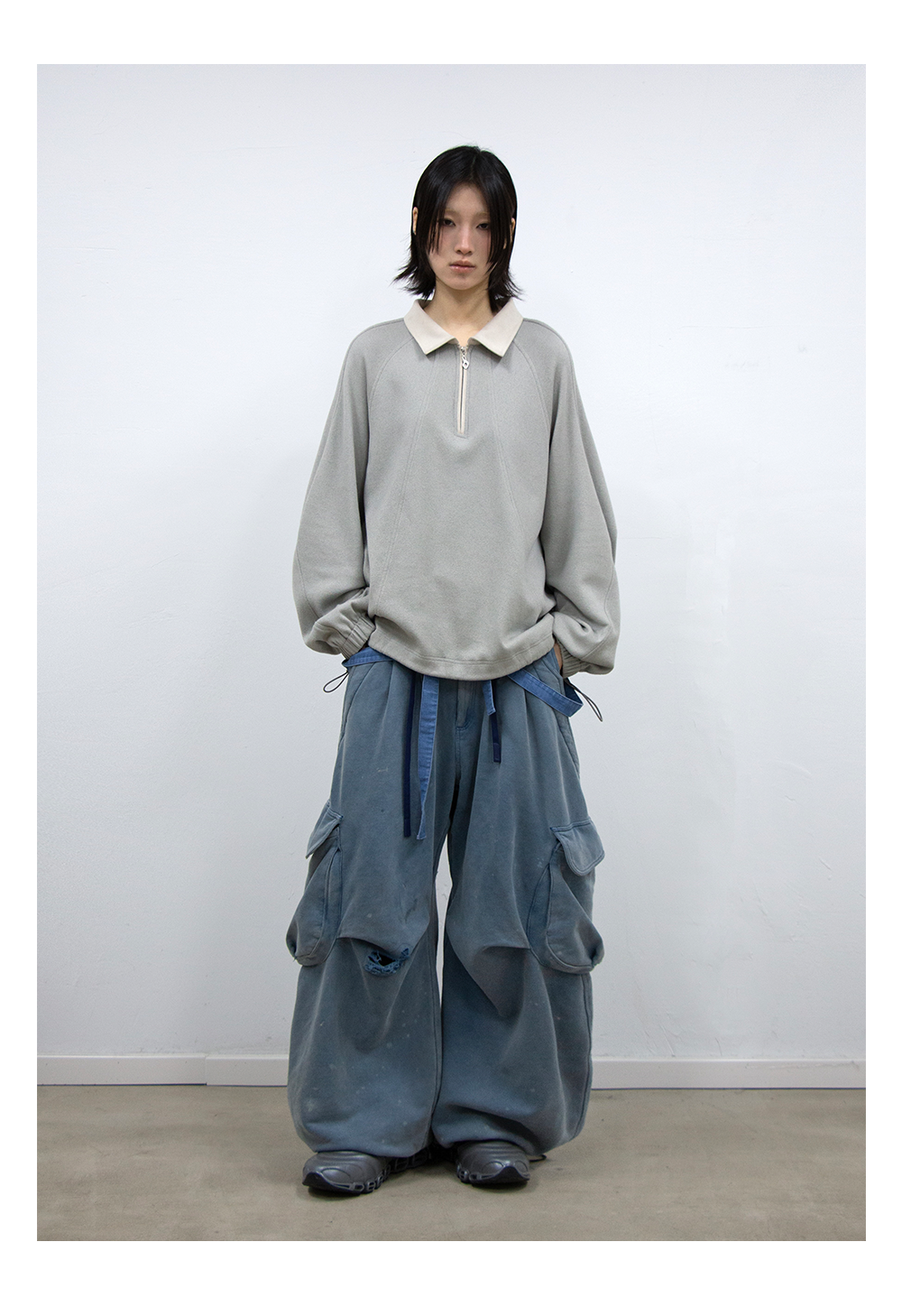 RELABEL Double-waist Ink-splashing Casual Sweatpants