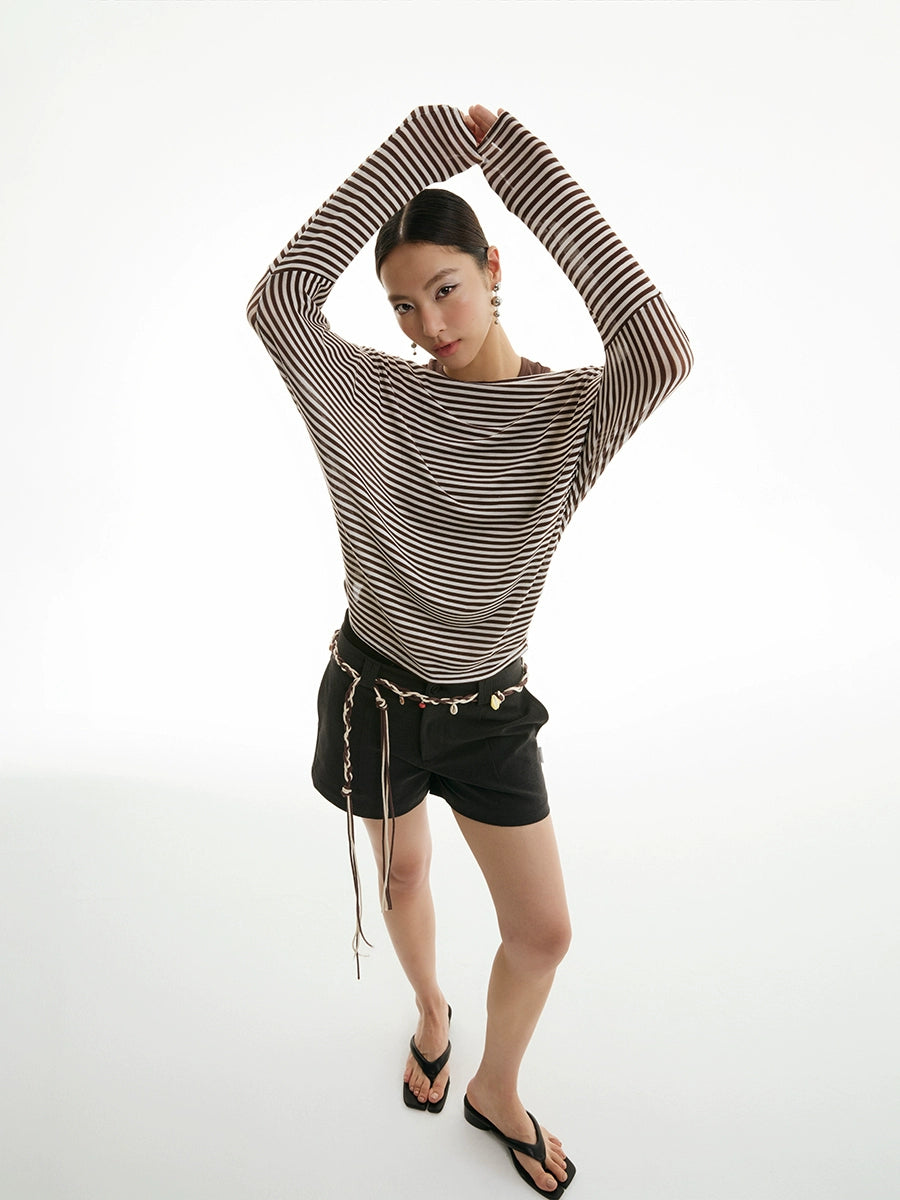 FUNKYFUN Striped Single-neck Bat Sleeve