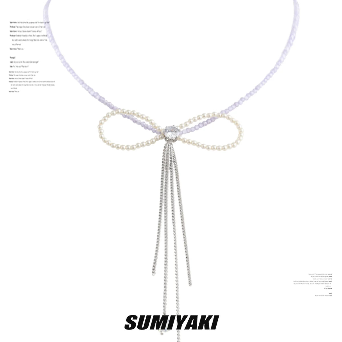 SUMIYAKI Handmade Beaded Bow Collarbone Chain