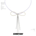 SUMIYAKI Handmade Beaded Bow Collarbone Chain