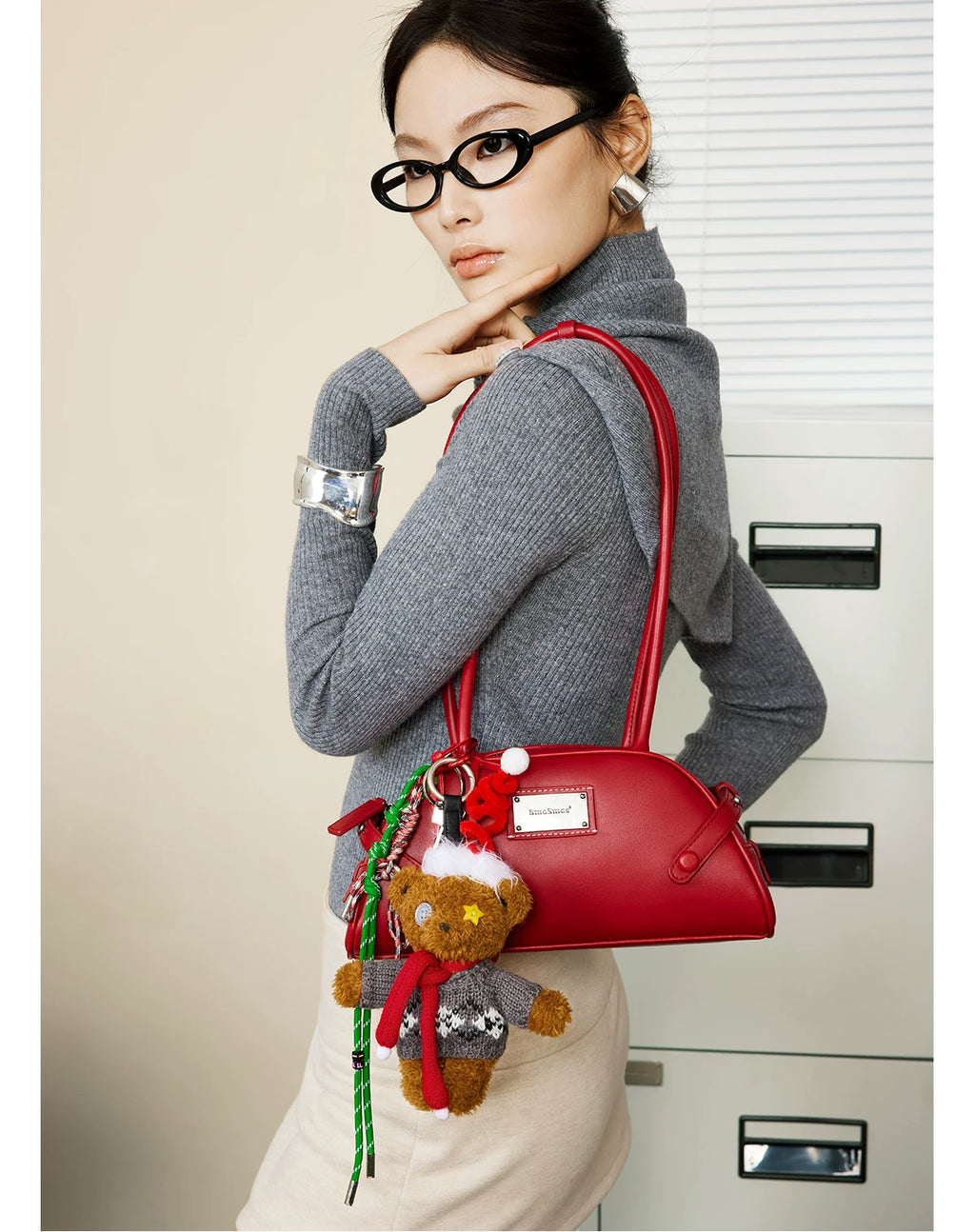 SmoSmos Original Design Bowling Leather Bag