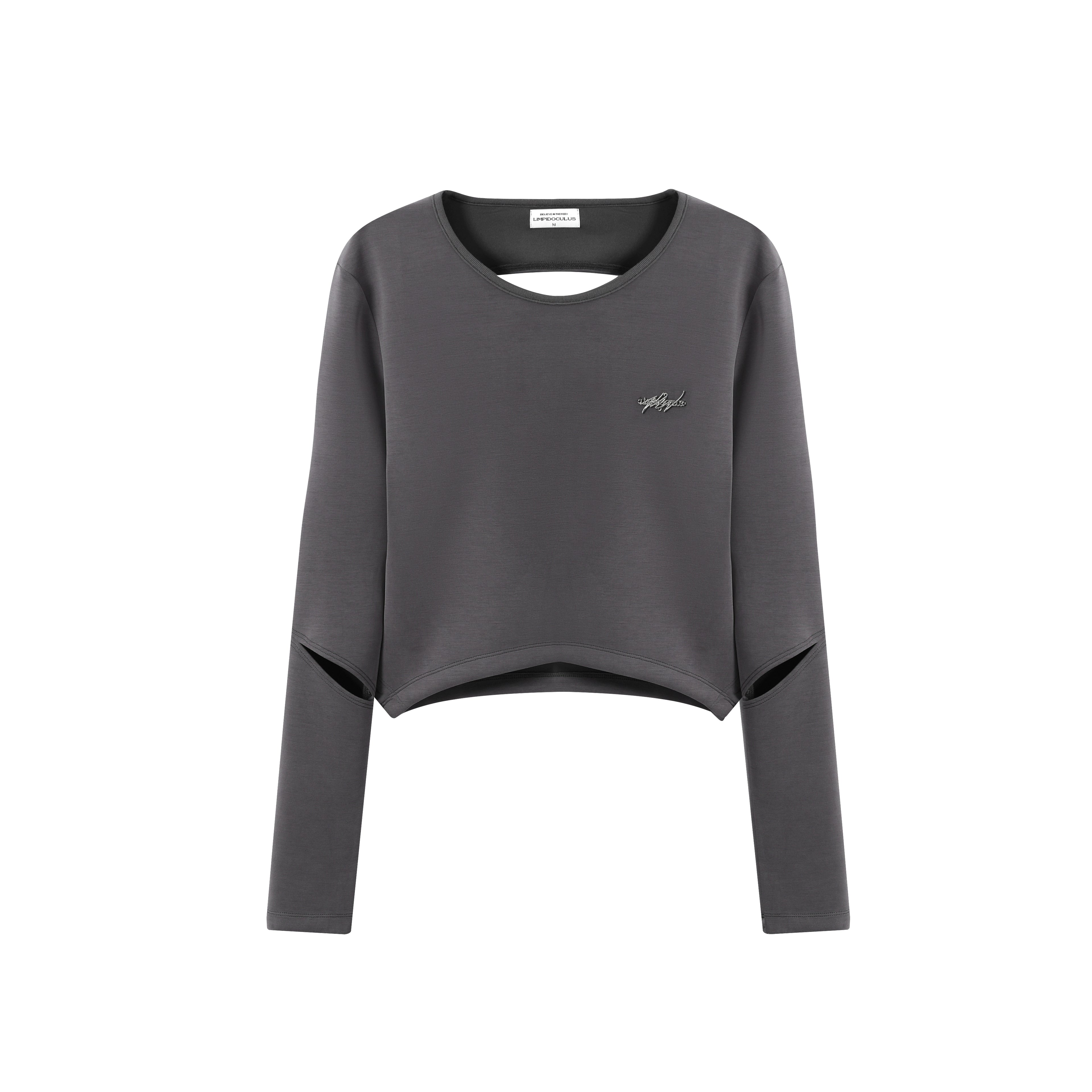 LIMPIDOCULUS Curve Short Hand Sewn Logo Hollow Long Sleeve