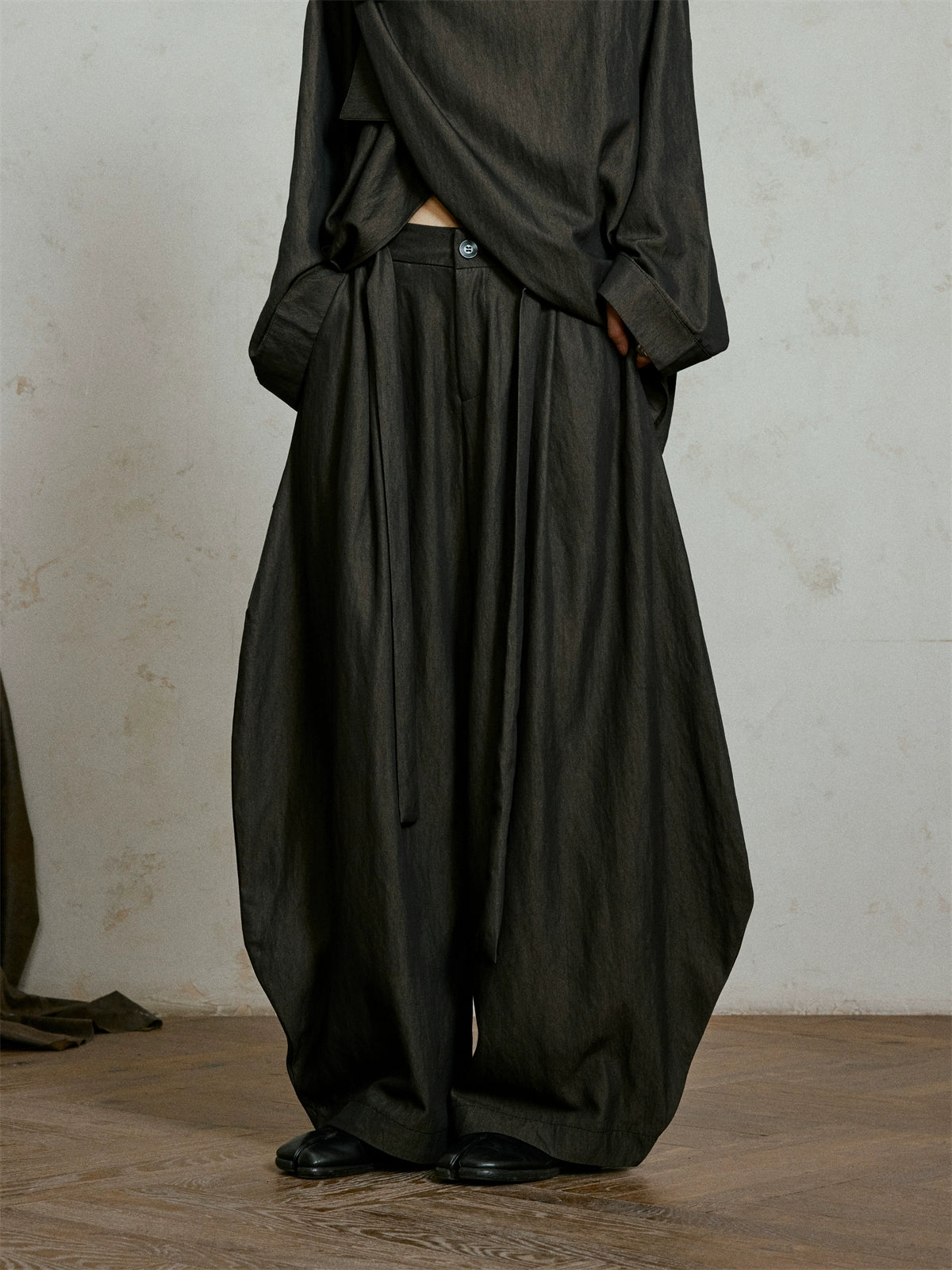 SUNYVONNE Belt Loose Versatile Wide Leg Bloomers