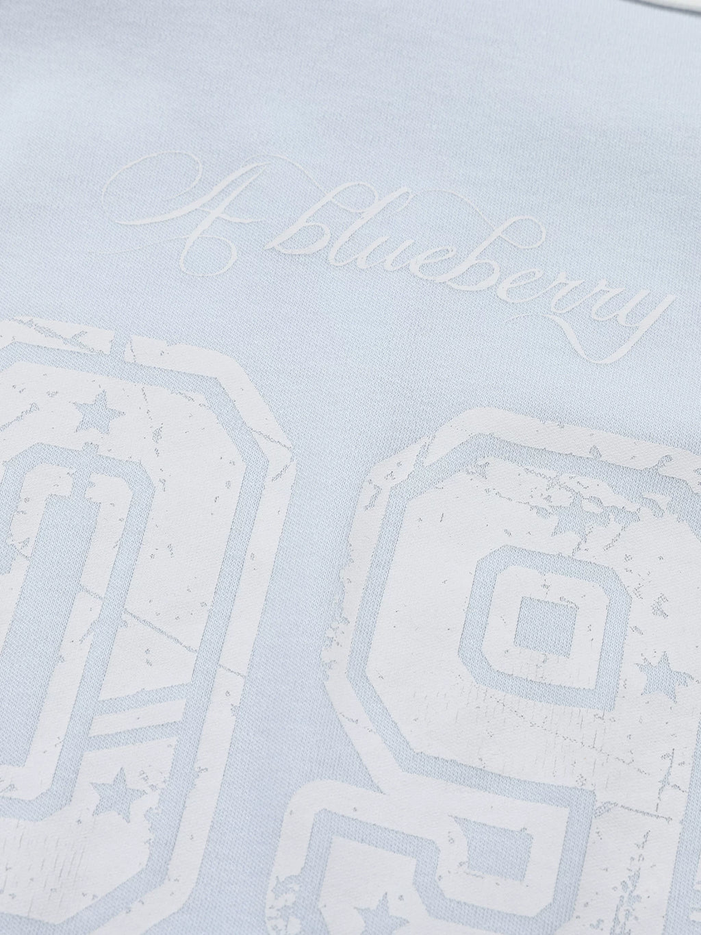 Ablueberry One-word Shoulder Waist Thin Short Tee