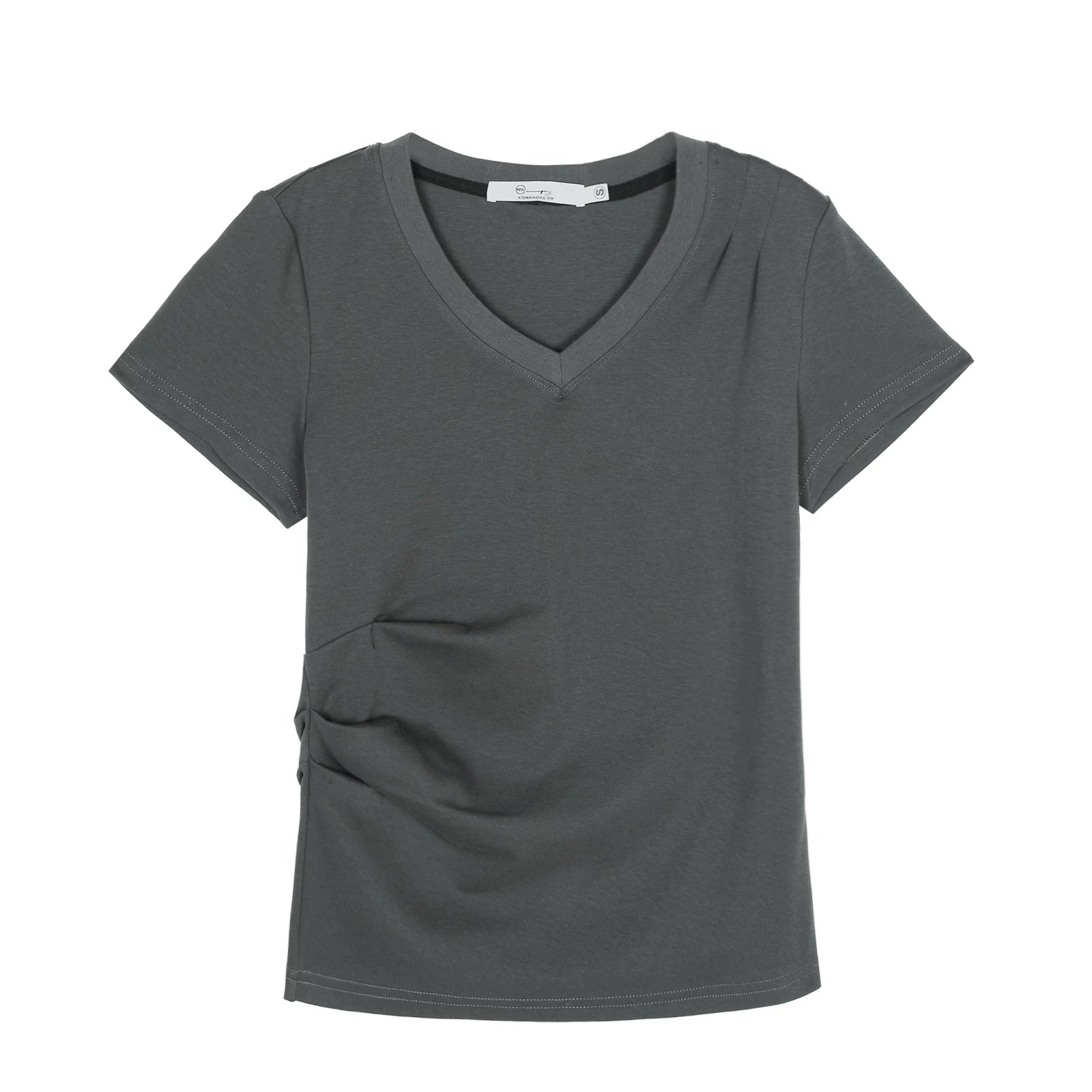 XUJING Crew Neck Shoulder Versatile Skinny Tee