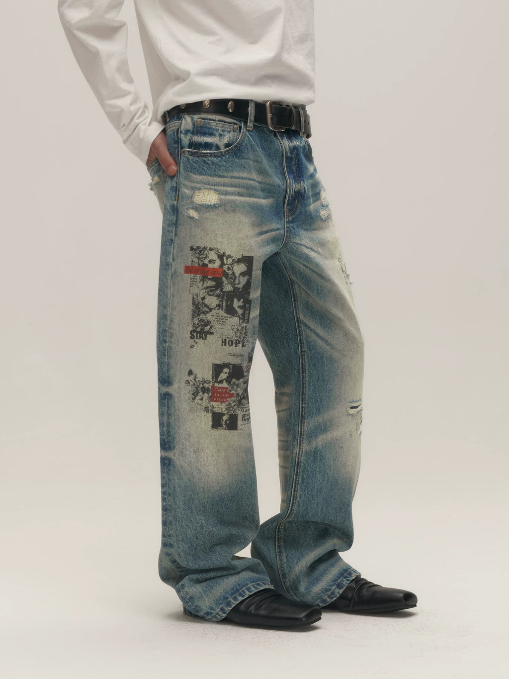 SGW Ripped Loose Straight Jeans