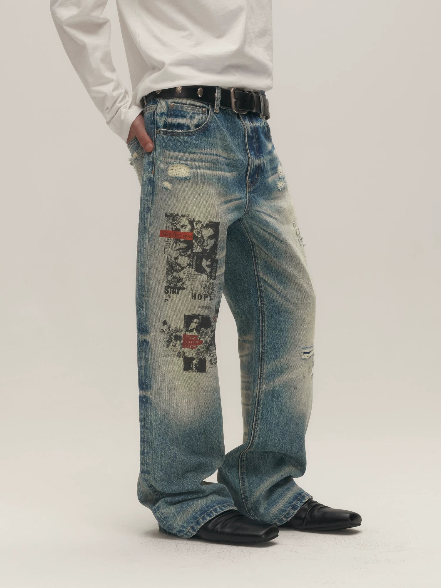 SGW Ripped Loose Straight Jeans