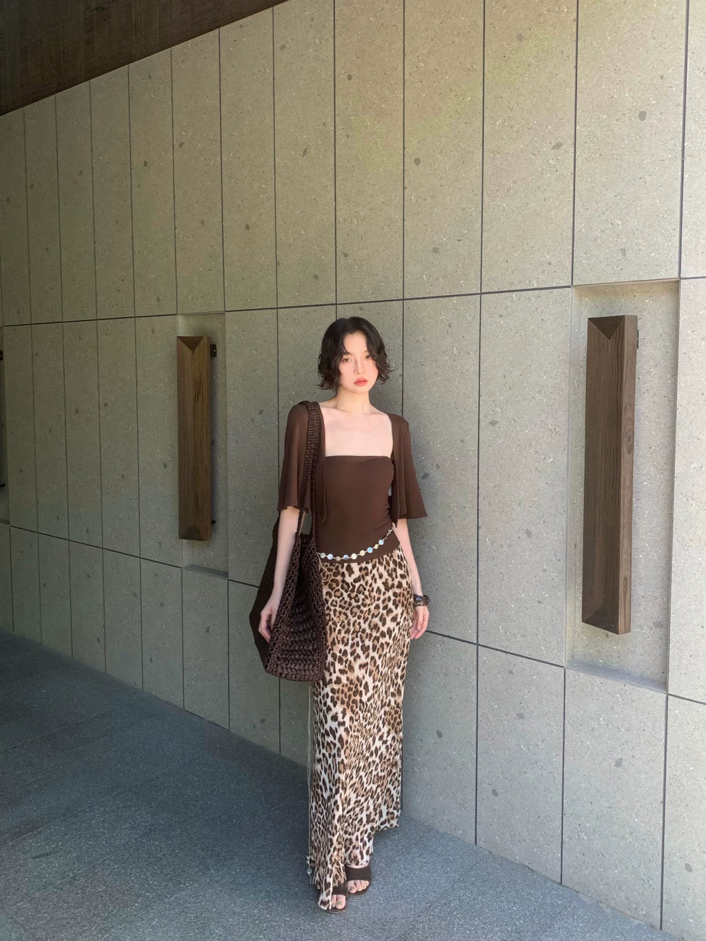 KELIFAN Stretch Slim Tube Top Cardigan Two-piece Set