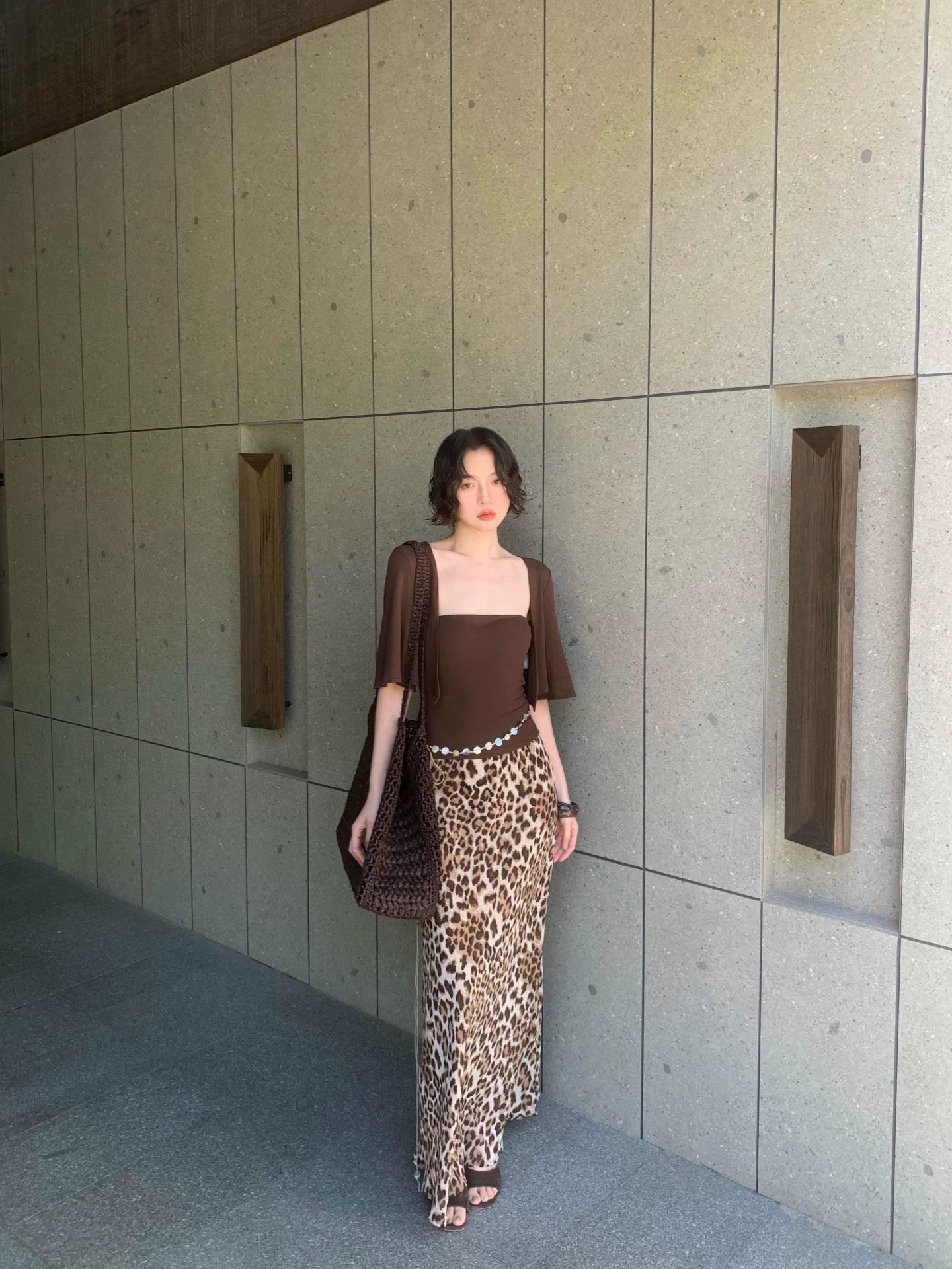 KELIFAN Stretch Slim Tube Top Cardigan Two-piece Set