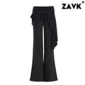 ZAVK Fake Two-piece Slim-fitting and Thin Versatile Bell Pants