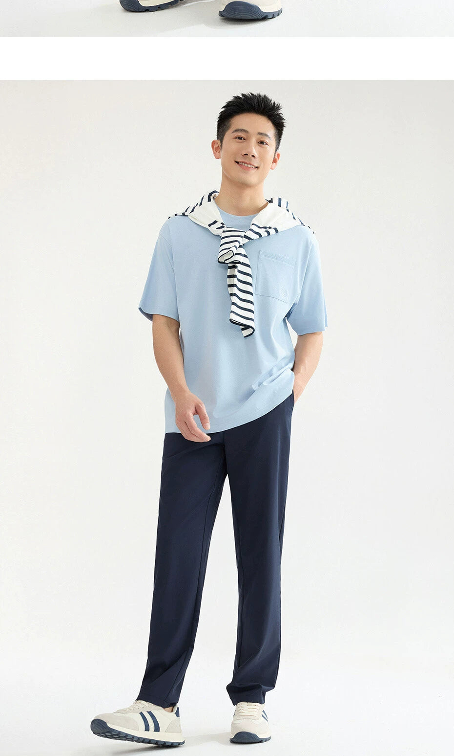 Giordano Casual Semi-Elastic Waist Thin Trousers