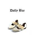 Dollybae Vintage Lace Round Heel Pleated Satin Shoes