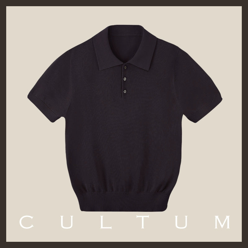 CULTUM  Breathable Knitted Polo Shirt Short Sleeve