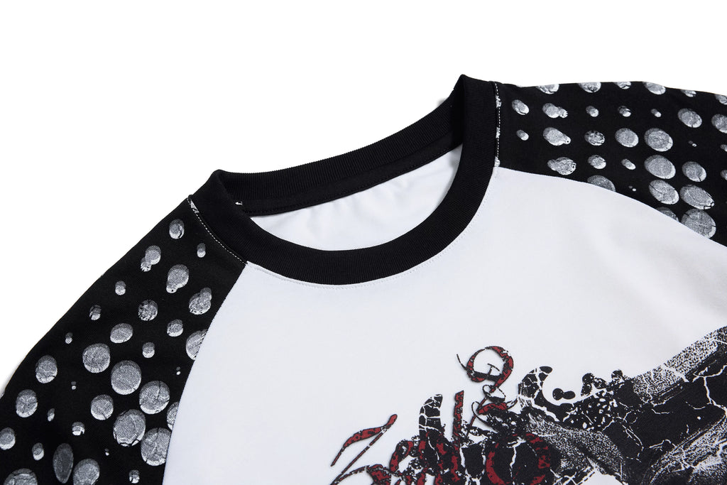 HAS2SONS Polka Dot Shoulder Contrast Long Sleeve