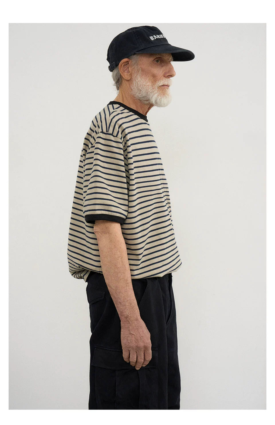 PARTIMENTO Striped Crew Neck Tee