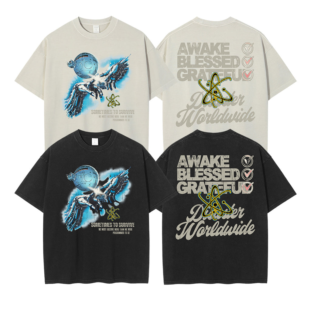 ARTIE Washed Old Loose Printing Tee