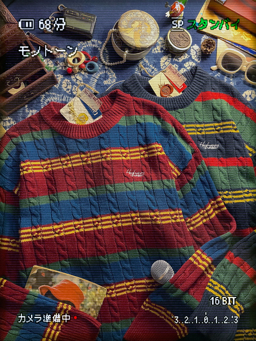 ALOHA Vintage Lazy Striped Knitted Sweater
