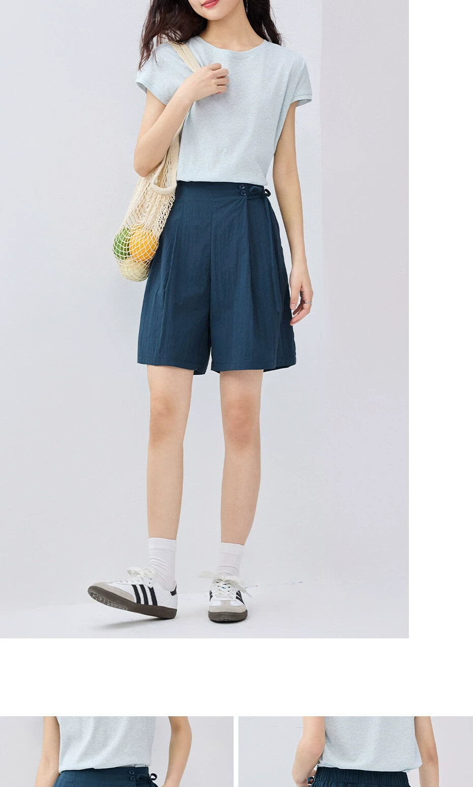 Giordano Strap-on Semi-elastic Waist Wide-leg Shorts