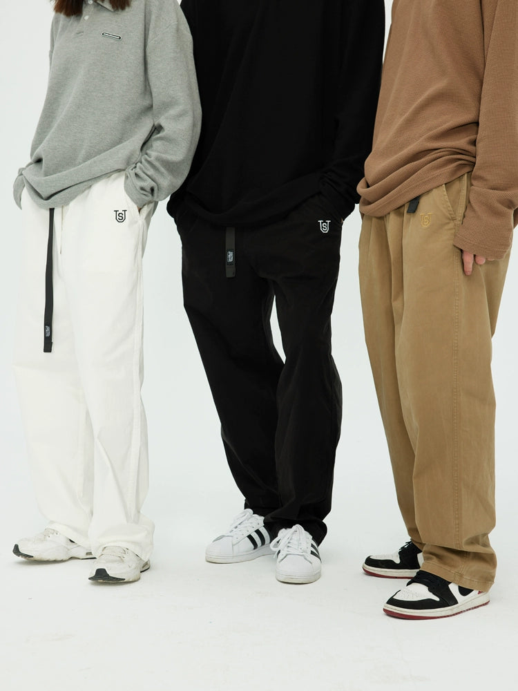 US Adjustable Streamer Pants Loose Straight Overalls