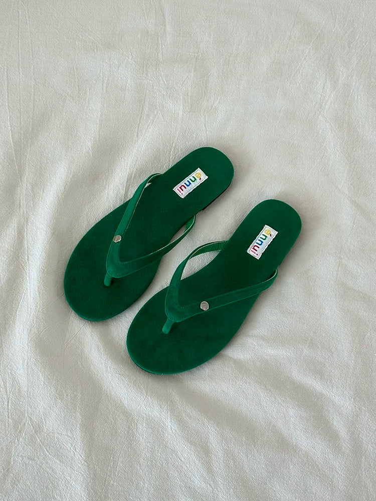 ENNU Flat Bottom Matte Turned Fur Outer Slippers