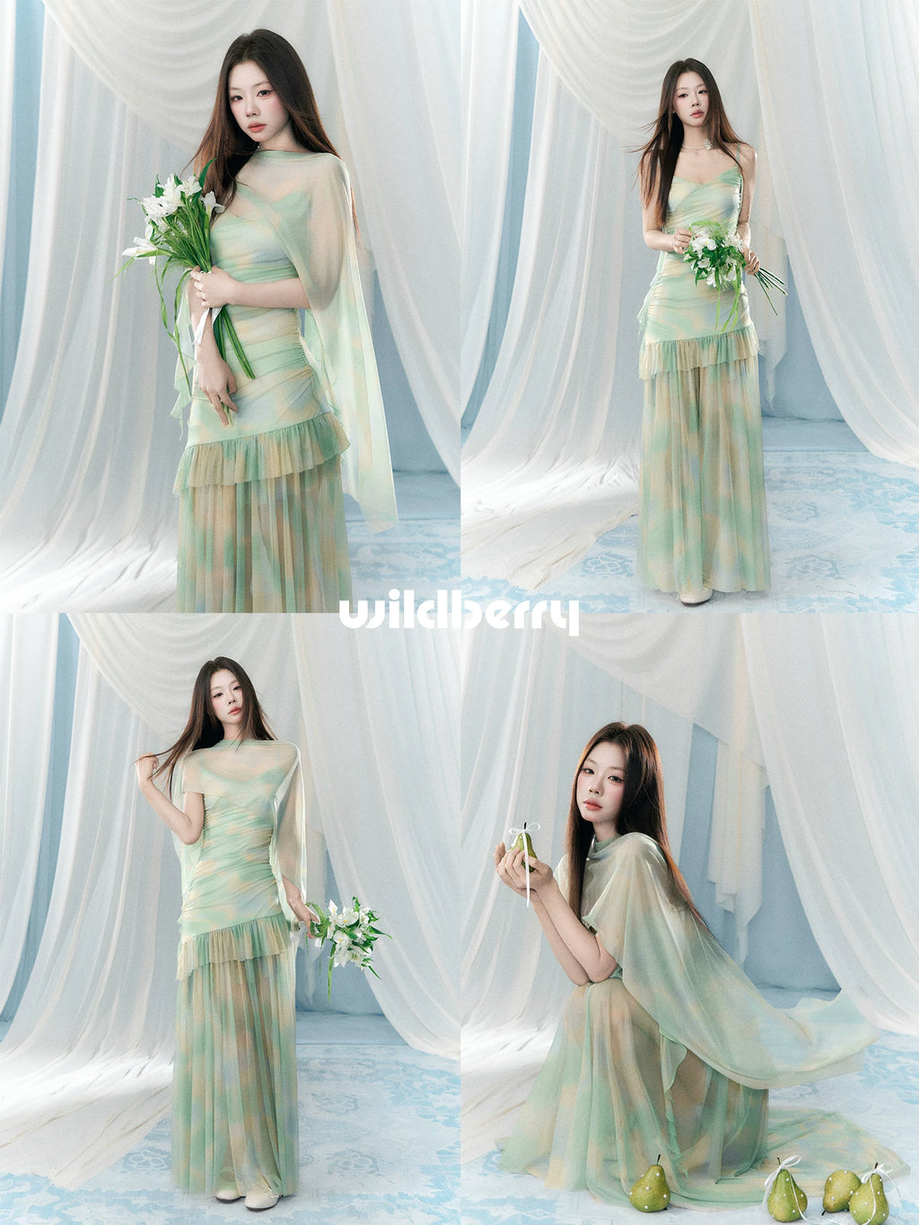 Wildberry Mesh Suspender Waist Dress