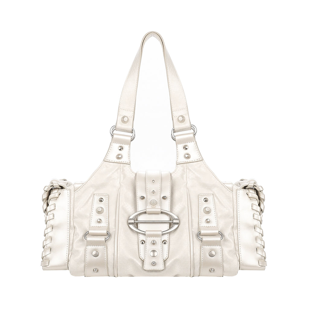 JANDRESS Snakeskin Rivet Underarm Bag